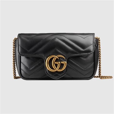 gucci gg marmont matelasse leather super mini bag black|Gucci Marmont mini crossbody bag.